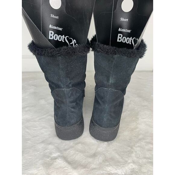 BareTraps Women's Faux Fur Lined Boots Sz 8.5M Leather Suede Winter Mid Calf - Picture 3 of 8